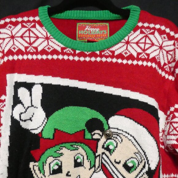 HAPPY HOLIDAYS | xl - extra large | Ugly Christmas Sweater | Elfie Selfie - Picture 5 of 15